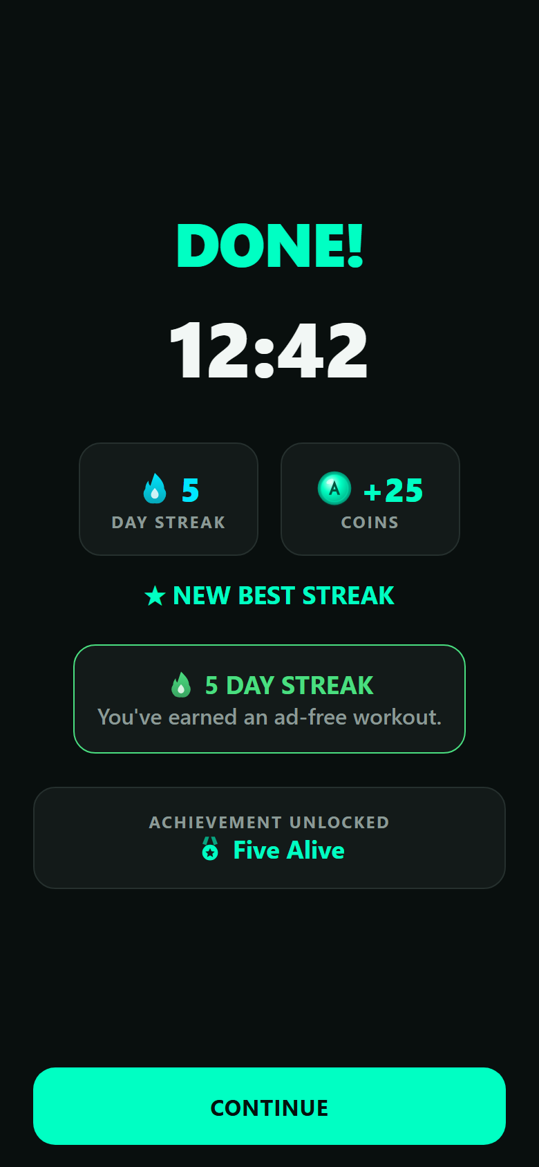 Streaks, Coins and achievements