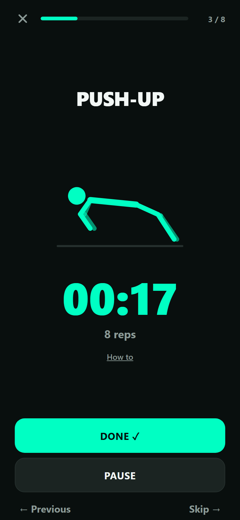 Follow along, rep by rep